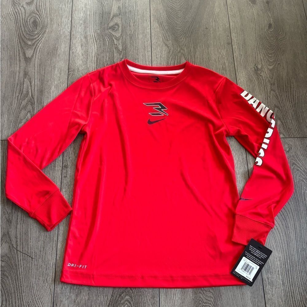 Nike boys Red Long Sleeve Dri-Fit Shirt